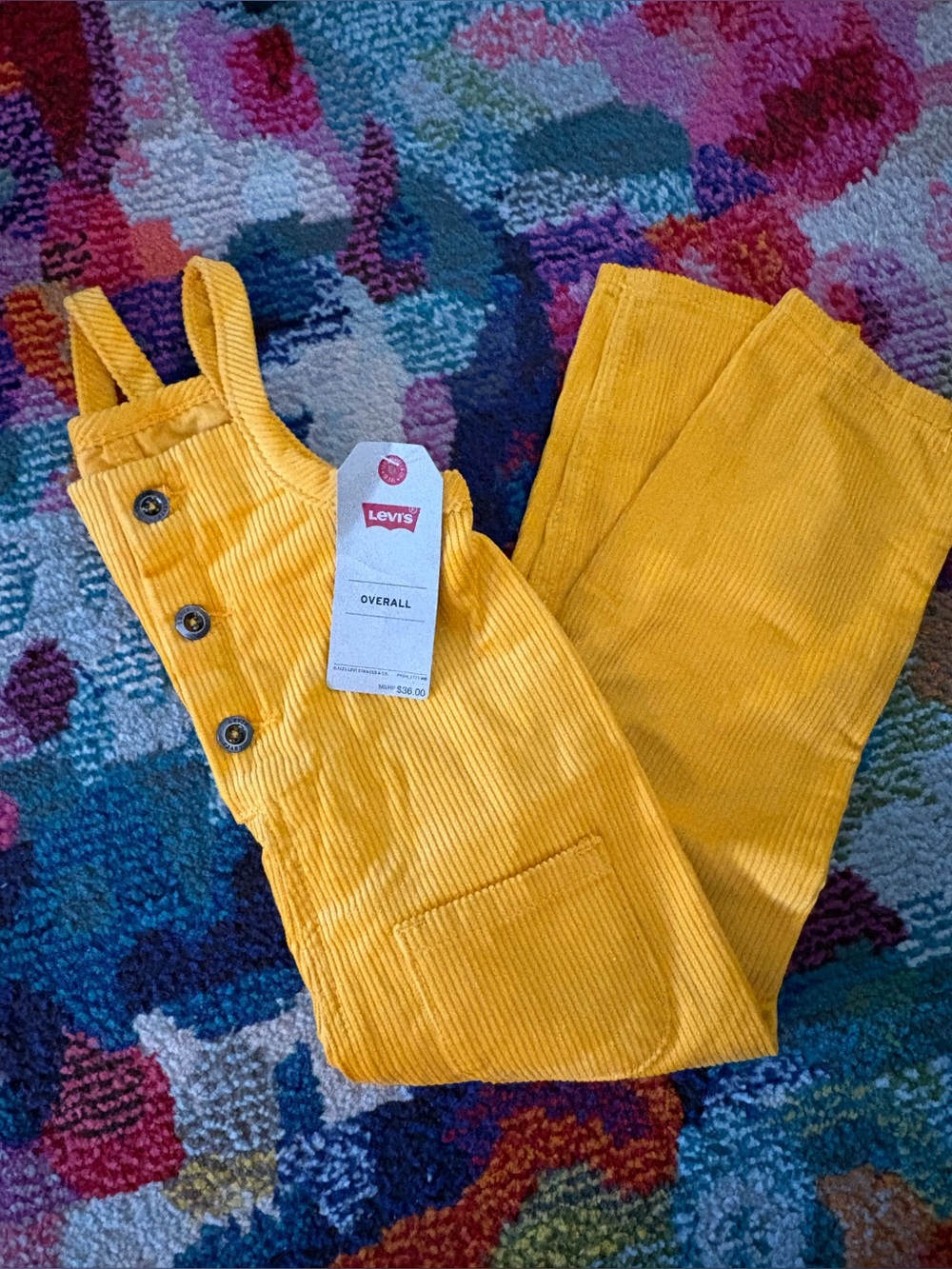 NWT-Levi's kids Mustard Yellow Corduroy Overalls